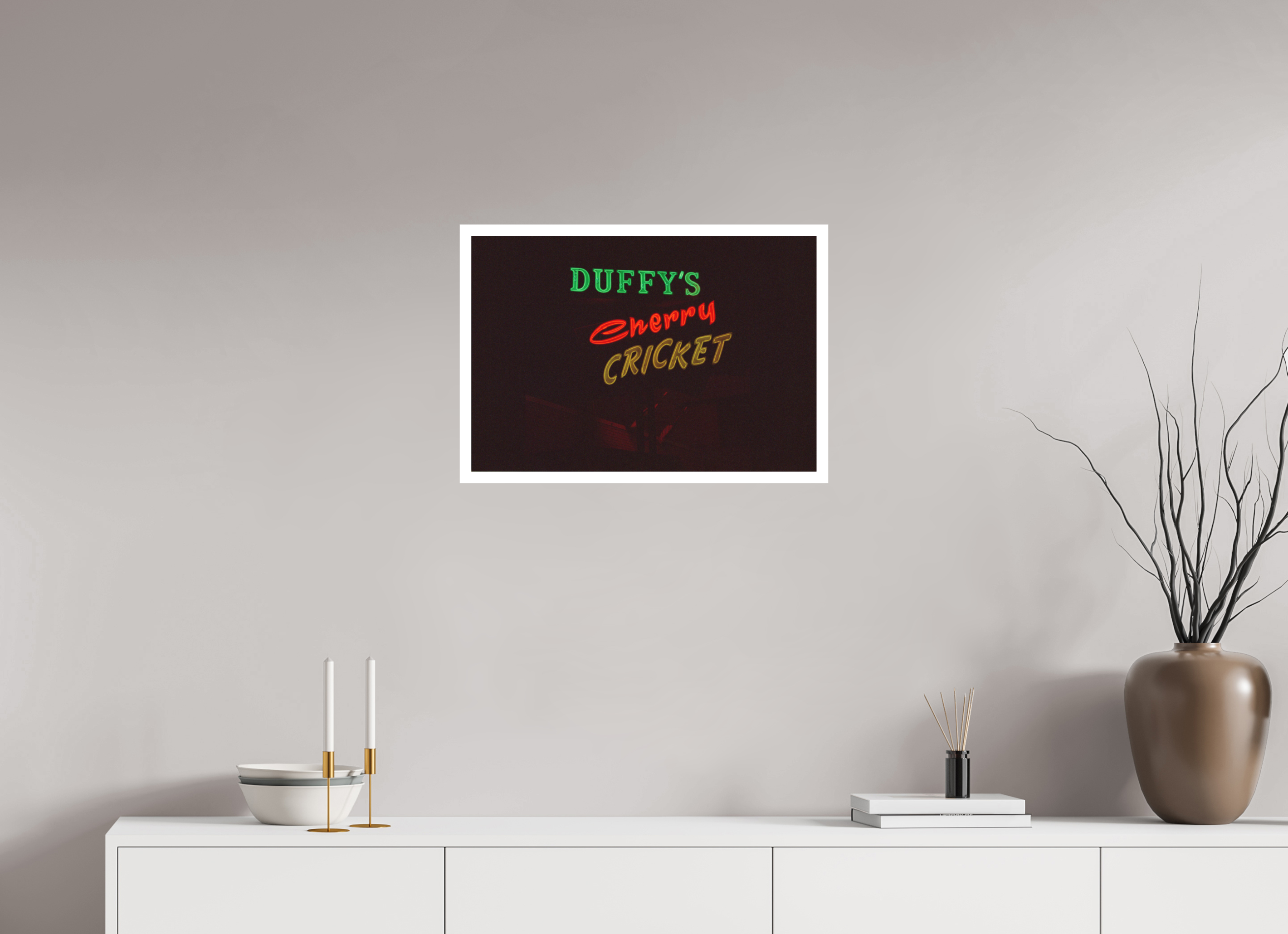 23.4 x 16″, Hahnemuhle Ultra Smooth Paper Cherry Cricket Neon Lights Photo Master-print