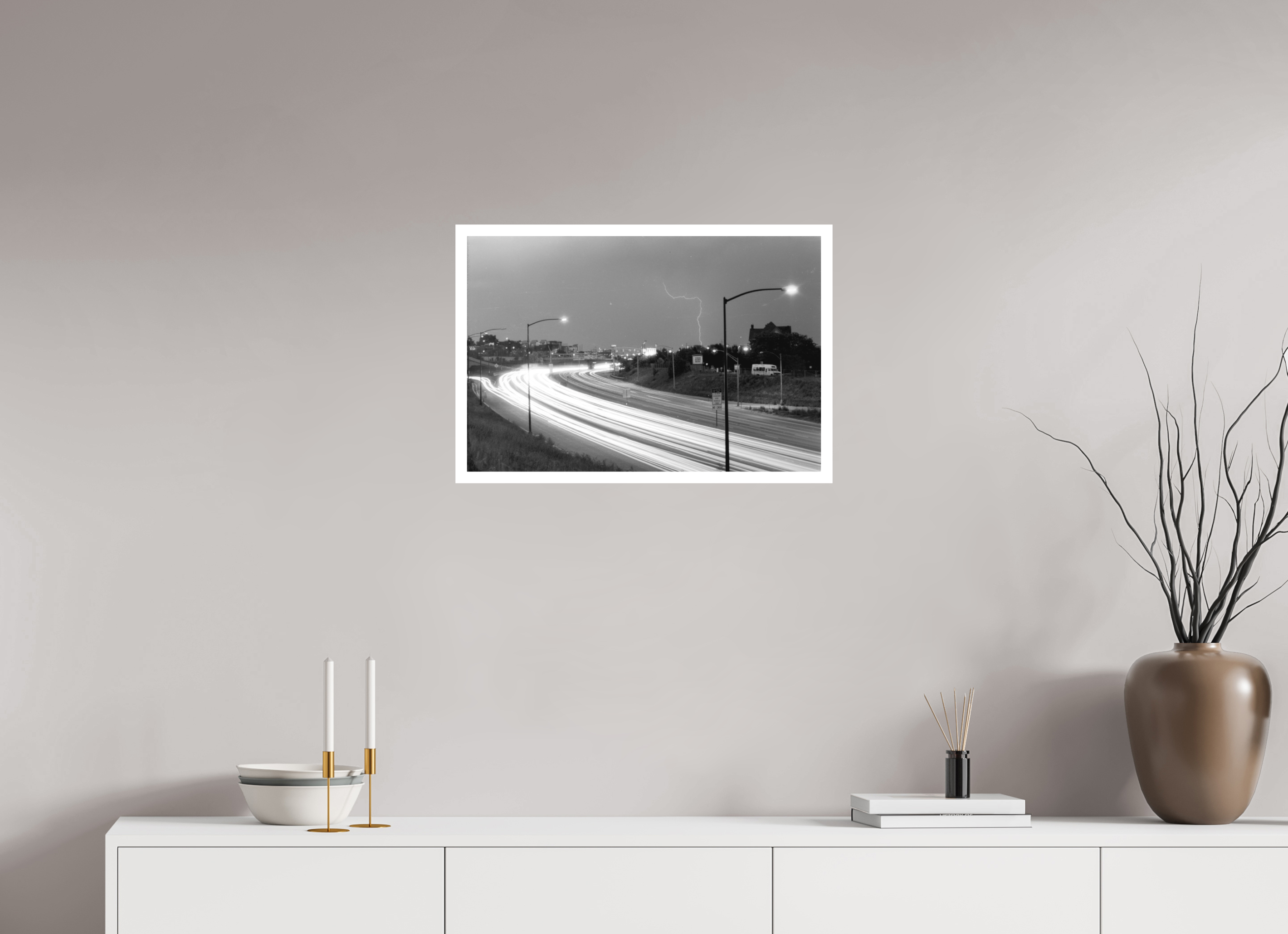 24 x 16″, Hahnemuhle Ultra Smooth Paper Black & White Lightning Photo Master-print #1