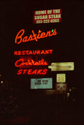 4 x 6″, Premium Hahnemuhle Ultra Smooth Paper Bastien’s Restaurant Neon Lights Photo Master-print