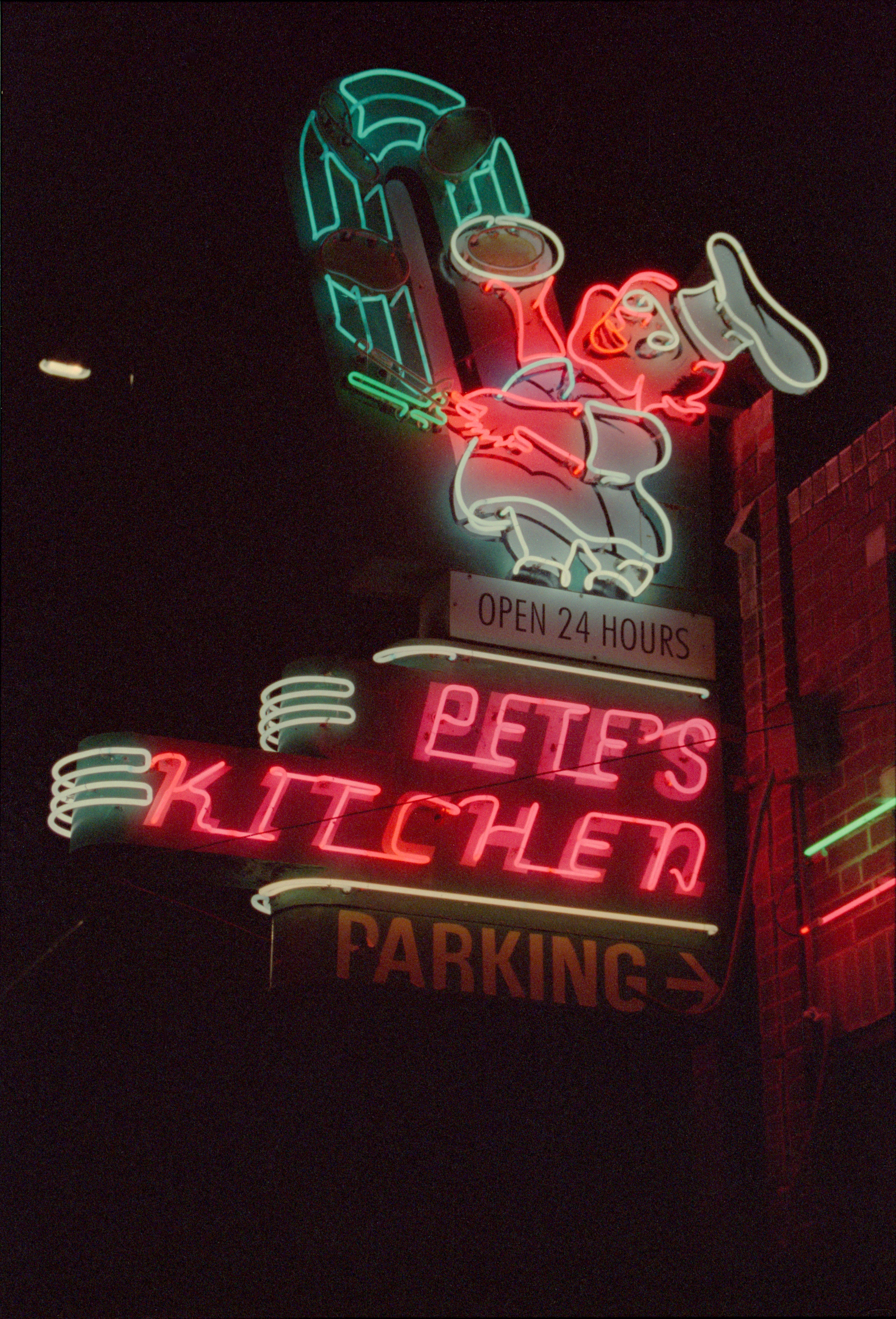 Pete’s Kitchen Neon Lights Photo Master-print