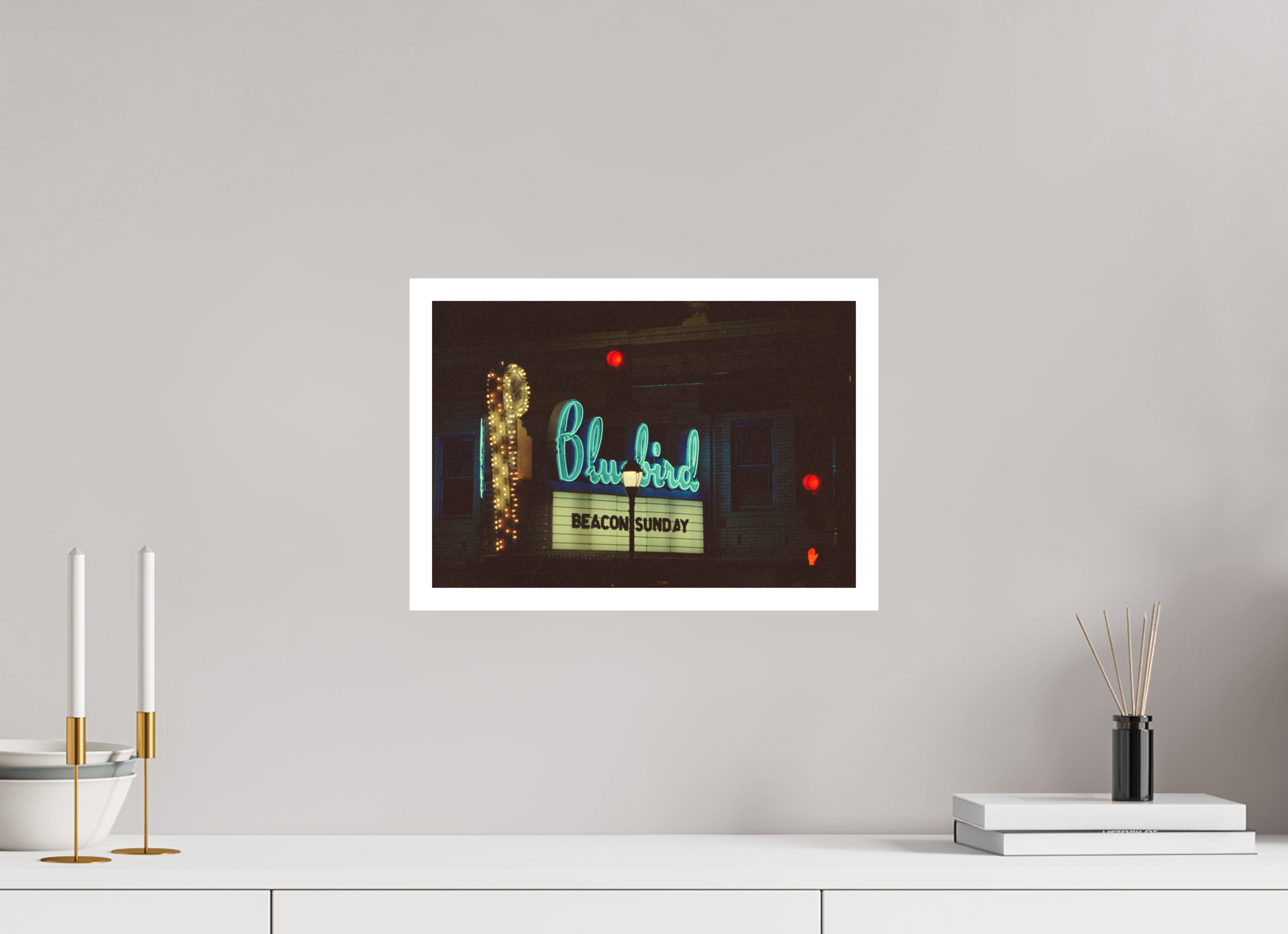 14.8 x 10″, Adam Configeration 3 Bluebird Theatre Neon Lights Photo Masterprint