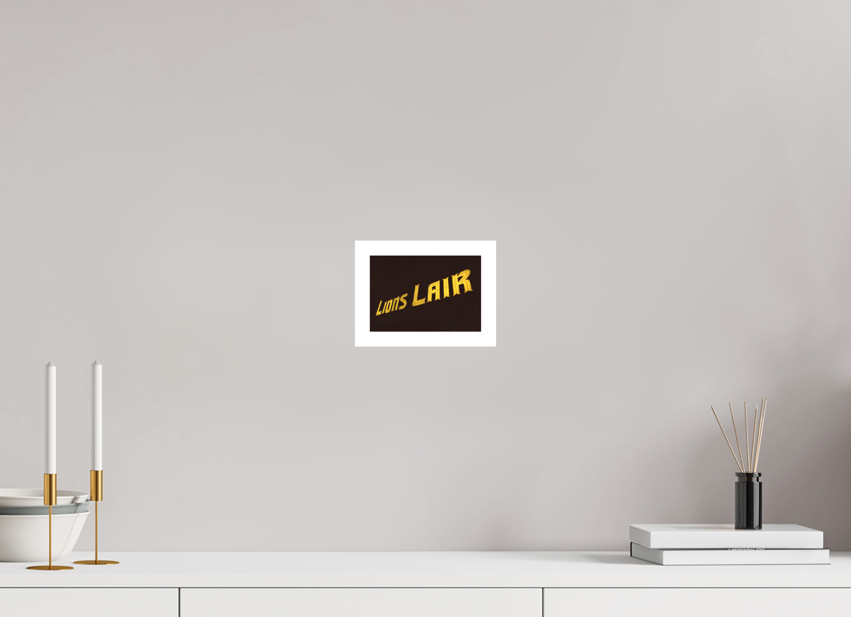 5.9 x 4″, Hahnemuhle Ultra Smooth Paper Lions Lair Neon Lights Photo Master-print