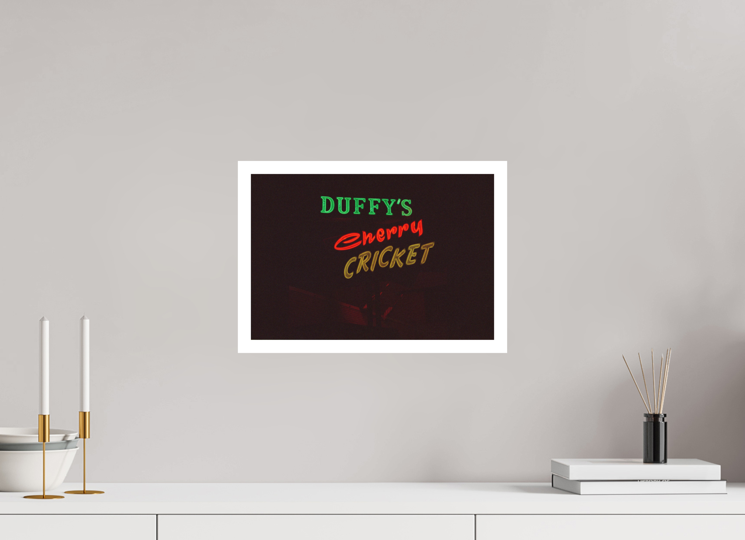 14.6 x 10″, Hahnemuhle Ultra Smooth Paper Cherry Cricket Neon Lights Photo Master-print