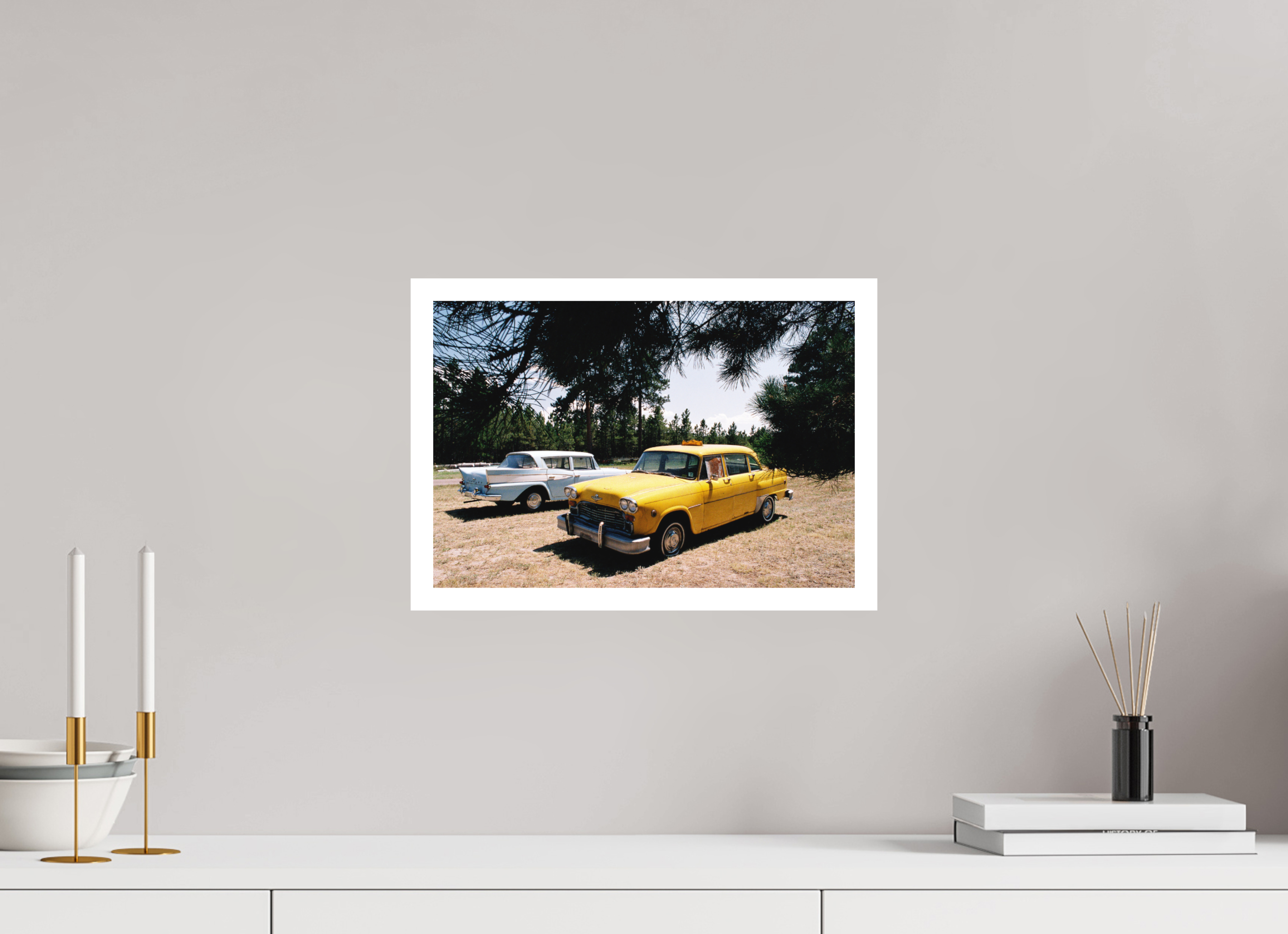14.7 x 10″, Hahnemuhle Ultra-Smooth Papar Checker Marathon Cab Car Photo Master-print