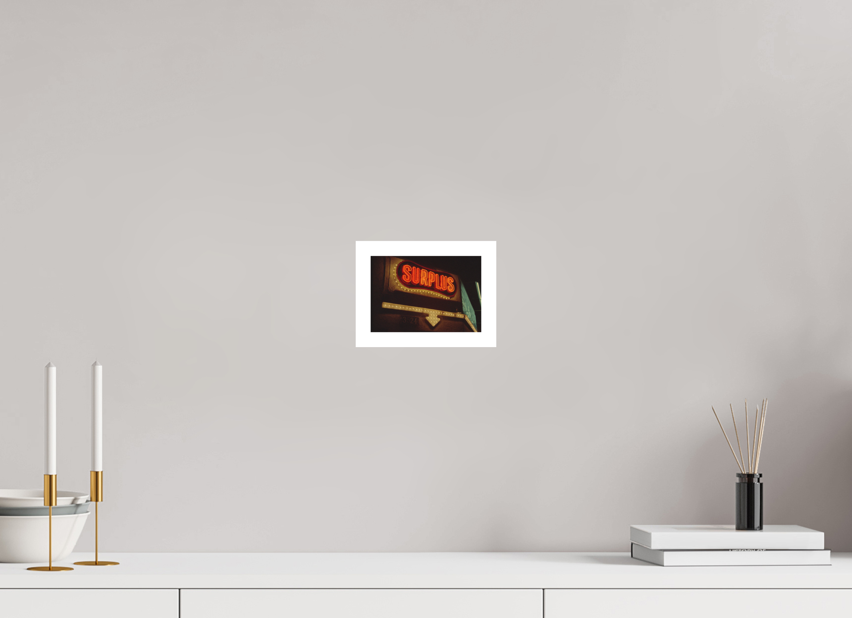 5.8 x 4″, Hahnemuhle Ultra Smooth Paper Surplus Store Neon Lights Photo Master-print